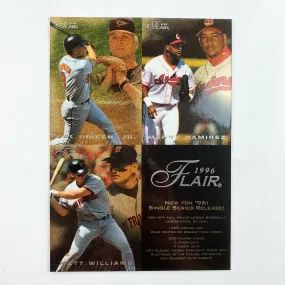 1996 Flair Baseball 3 Card Uncut Sheet Ripken Williams Ramirez