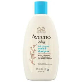 Aveeno Baby Daily Moisture Gentle Body Bath Wash & Shampoo, Oat Extract - 8oz