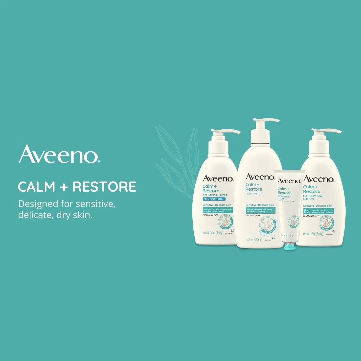 Aveeno Restorative Skin Therapy Sulfate-Free Body Wash - 18oz