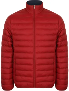 Bakman Funnel Neck Quilted Puffer Jacket in Deep Red - Tokyo Laundry