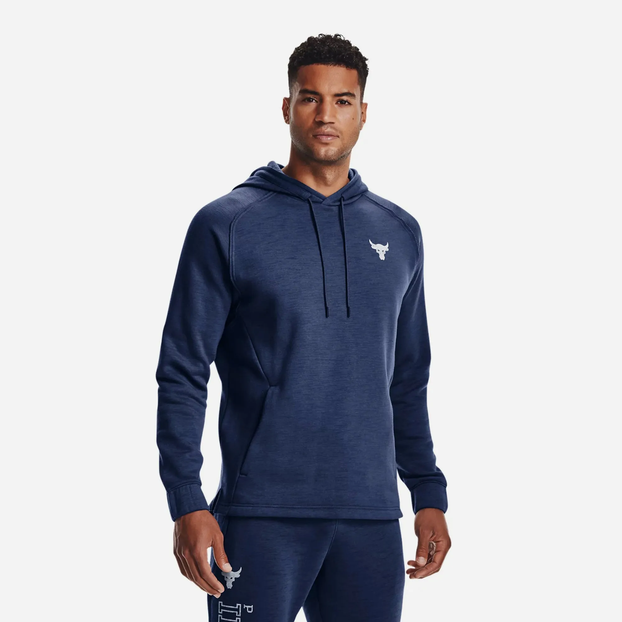 Áo Hoodie Nam Under Armour Project Rock Charged Cotton® Fleece - Xanh Navy