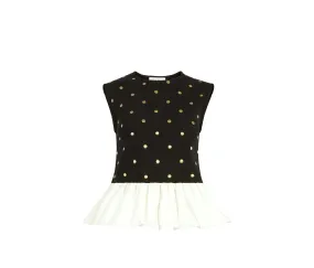 POLKA DOT PEPLUM TOP